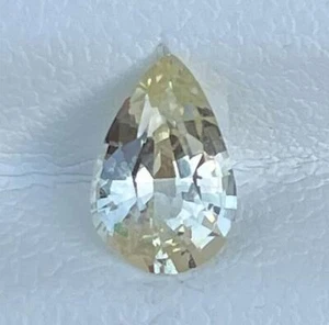 Zafiro amarillo natural sin calentar 1,13 quilates corte pera Sri Lanka piedra preciosa suelta - Imagen 1 de 5