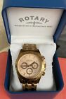 Rotary Mens Chronograph Rose Gold Watch used