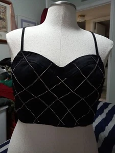 New!!! Black Rhinestone Bustier Size XL B6 - Picture 1 of 6