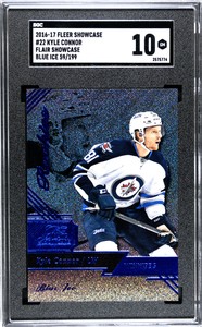 2016-17 Fleer Showcase Flair Row 0 Blue Ice 59/199 Kyle Connor #22 Rookie SGC 10