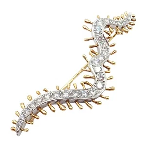 Vintage Tiffany & Co. Platinum 18k Yellow Gold Diamond Centipede Pin Brooch 1988 - Picture 1 of 15