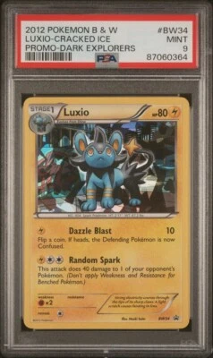 PSA 9 Mint Luxio Cracked Ice Holo 2012 Pokemon B & W Dark Explorers BSP #BW34 - Image 1 of 2