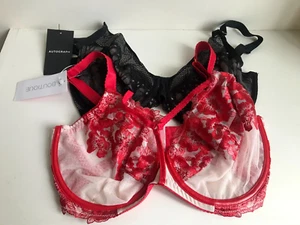 2 X M&S PLUNGE BHS, 1 BOUTIQUE X DAMARIS RED, 1 AUTOGRAPH BLACK 32G 47,50£ - Bild 1 von 2