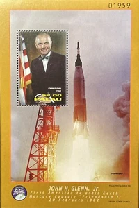 PALAU JOHN GLENN RETURN TO SPACE STAMPS SOUVENIR SHEET 1999 MNH FRIENDSHIP 7 - Picture 1 of 1