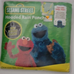 Sesamstraße Elmo Krümelmonster Regen Kapuze Neu Poncho Design Einheitsgröße - Bild 1 von 3