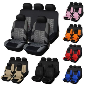 4/9PC Universal Car Seat Covers Protector Front & Rear Full Set Auto Accessories - Picture 1 of 14