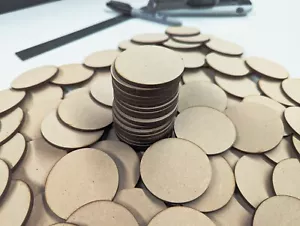 MDF Wood Base Disk Circle Shape 1.8mm Thick 10mm to 100mm Diameter - Picture 1 of 2