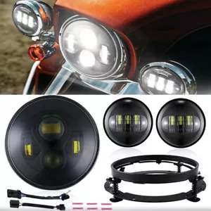 7" reflektory LED i 4,5" światła przeciwmgielne do Harley Road King FLHR 1995-2014 - Zdjęcie 1 z 11