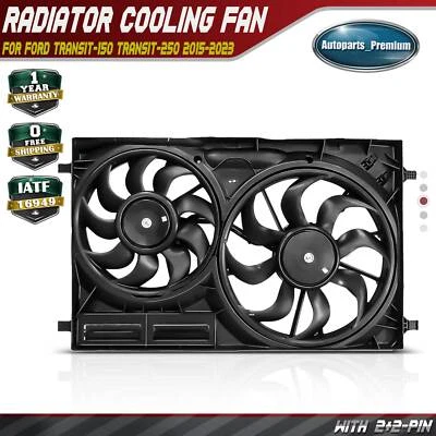 Dual Radiator Fan w/ Shroud Assembly for Ford Transit-150 Transit-250 2015-2023 - Image 1 of 4