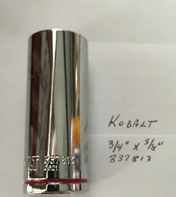 KOBALT  3/4" x 3/8" DR  DEEP   SOCKET  # 337813  12Pt Free USA Shipping - Image 1 of 3