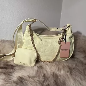 NWT Juicy Couture Puff Halfmoon Crossbody - Lovely Quilted Yellow - Picture 1 of 4