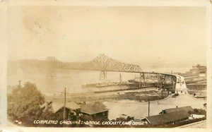 RPPC Postcard Recently Completed Carquinez Bridge Crockett CA Contra Costa - Picture 1 of 2