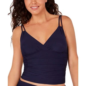 NWT Calvin Klein Women's Ruched Tankini Top Navy Small S - Picture 1 of 1