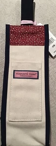 Vineyard Vines Christmas Candy Canes Canvas Wine Tote Bag NWT - Picture 1 of 10