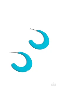 Paparazzi Fun Loving Feature Purple / Blue Hoop Earrings NWT - Picture 1 of 3