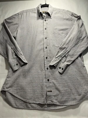 Camisa de manga larga Robert Talbott para hombre mediana gris/rosa a cuadros cuello abotonado Foto 1 de 4