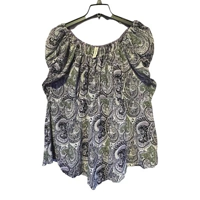 Top campesino LA Blues para mujer chifón cachemir talla 26/28 ligero transparente boho Foto 1 de 4