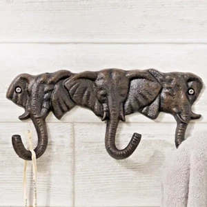 Dreifach Elefant Wandhaken lebensecht Figur Küche Bad Terrasse Neu 10x2x5" - Bild 1 von 8