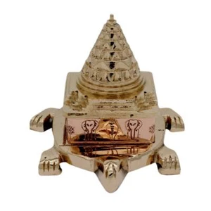 Tortoise Meru Shree Yantra Pyramid In Alloy Metal 2 Inches Energized - Picture 1 of 2
