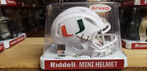 MIAMI CANES HURRICANES SPEED  MINI HELMET RIDDELL NEW IN BOX Cover
