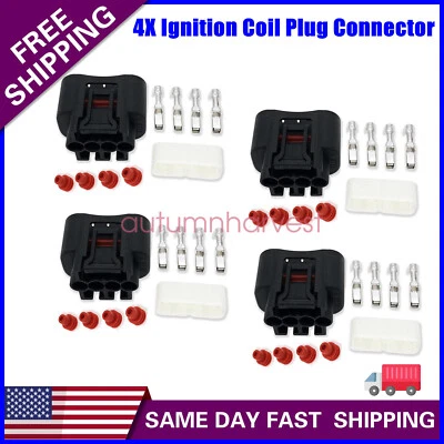 4 set Ignition Coil Plug Connector For 2000-2005 Toyota Corolla Celica Echo - Изображение 1 из 4