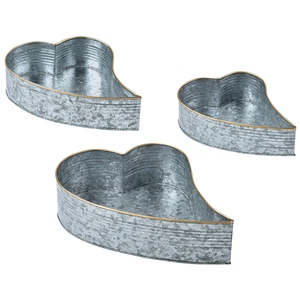 3er Set Vintage Tablett Serviertablett Silber Deko Valentin - Bild 1 von 6