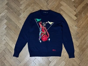Ralph Lauren Polo Golf Clubs Wool Navy Sweater M - Picture 1 of 9