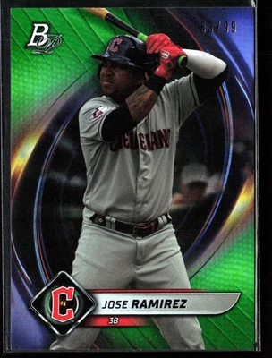 2022 Bowman Platinum Jose Ramirez Emerald /99 #84 Cleveland Guardians - Image 1 of 2