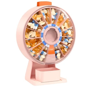 Pill Dispenser Daily, Large Pill Organizer with Wall-Mounted or Standing Use,... - Picture 1 of 9