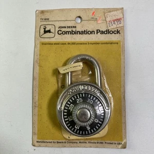 John Deere Combination Dial Padlock Lock TY1892 VINTAGE NEW OLD STOCK NOS CARDED - Picture 1 of 3
