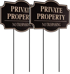 2 Pcs Corrugated Plastic No Trespassing Signs, 11.8 X 6.7 Inches, Private  Decor - Picture 1 of 12