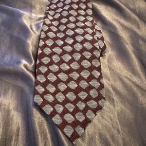 GIORGIO ARMANI Cravatte Silk Blend Necktie Designer Geometric Light Blue/Red - Picture 1 of 4