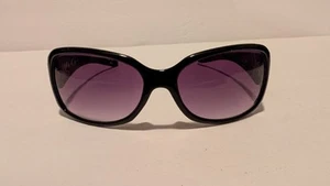 Sunglasses Women's Black With Purple Lenses Silver Butterfly - Picture 1 of 8