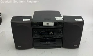 SHARP Mini Component System CD-C444 & 2 Speakers CP -C444- Tested - Picture 1 of 9