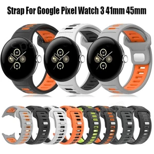 Sport Silikon Nylon Armband Uhrenarmband für Google Pixel Watch 3 45mm Ersatz - Picture 1 of 42