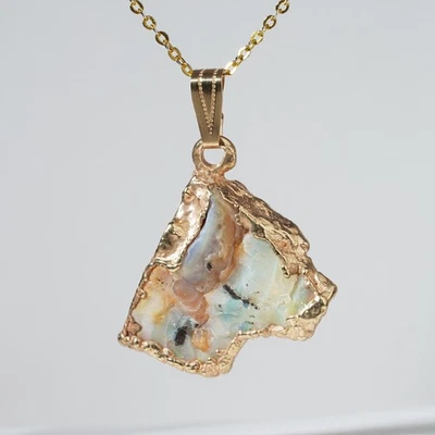 Colgante australiano grande vintage de ópalo de roca maciza oro vermeil plata de ley Foto 1 de 4