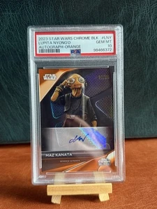 (MC) STAR WARS TOPPS CHROME MAZ KANATA LUPITA NYONG'O AUTO 12/25 PSA GEM MT 10 - Picture 1 of 2