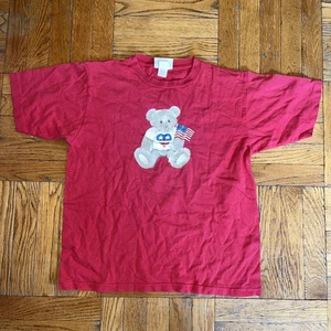 Camisa vintage años 90 Northern Reflections oso de peluche bandera de Estados Unidos puntada única - Imagen 1 de 8