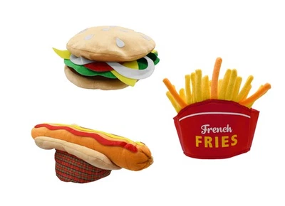 Conjunto de sombrero de hamburguesa y papas fritas de gran tamaño de 3 piezas accesorio de disfraz para vendedor de alimentos Foto 1 de 4