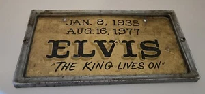 RARE Vintage Elvis Presley License Plate w/Frame Needs Cleaning The King - Picture 1 of 2