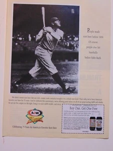 1994 A & W ROOT BEER BOGO Offer Babe Ruth vintage print ad - Picture 1 of 1