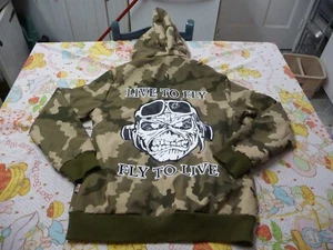 Iron Maiden Aces Alta Camuflaje Sherpa Forrada Chaqueta Sudadera con Capucha Adulto M Mercancía Oficial De Colección - Imagen 1 de 14