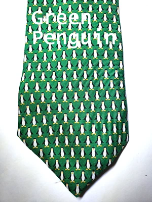 Nuevo Ralph Lauren Chaps Corbata de Seda Estampado Animal Zorro Pingüino Gaviota Vida Silvestre Foto 1 de 4