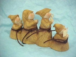 DEPT 56 SNOW VILLAGE ORIGINAL MONKS-A-CAROLING #64602  PAPER BOOKS & CORD SASHES - Picture 1 of 5