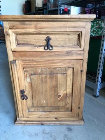 SOLID WOOD RUSTIC NIGHTSTAND END TABLE W/ DRAWER/STORAGE DRAWER 20” X 28 Cover