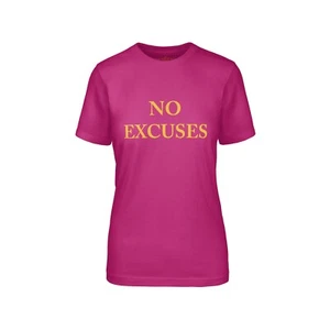 Berry Pink Short Sleeve No Excuses Motivation T-shirt Tee - Picture 1 of 4