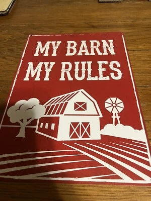 Letrero de novedad de aluminio My Barn My Rules 10x14  Foto 1 de 2