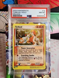 2003 Pokemon PSA 8 Torkoal Holo - 12/97 Ex Dragon NM-MT - SWIRL Vintage - Picture 1 of 2