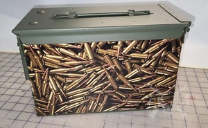 Bullets Ammo Can Box Wrap Vinyl Decal Sticker pair set brass casing 3d - Picture 1 of 2