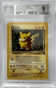 1999-02 #1 PIKACHU BLACK STAR PROMOS 1ST EDITION Graded Beckett 9 Mint - Picture 1 of 3